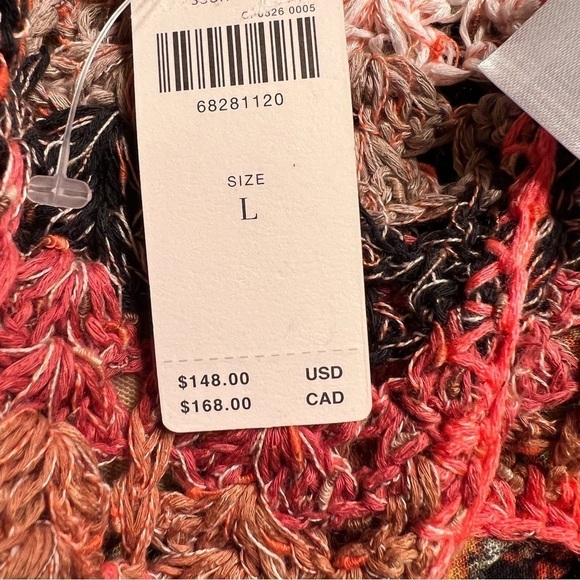 ANTHROPOLOGIE Crocheted Halter Top. Size Large. Orange,brown,black zigza… - Picture 5 of 8